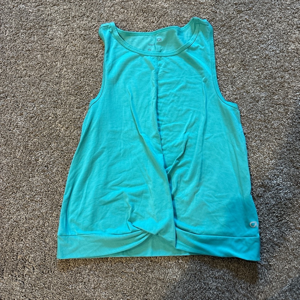 GAP Blue Sleeveless Tie Front Tank Top
